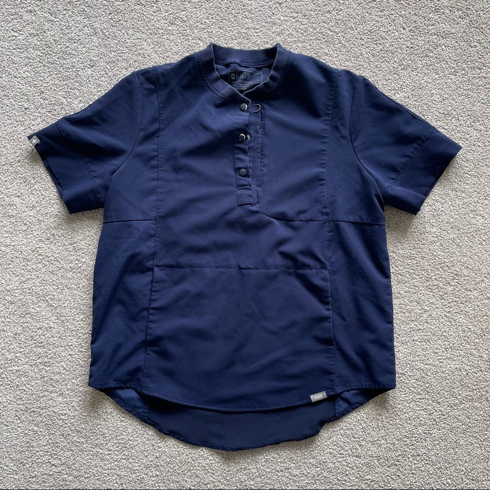 FIGS Limited Edition Navy Gidya Scrub Top Size Medium